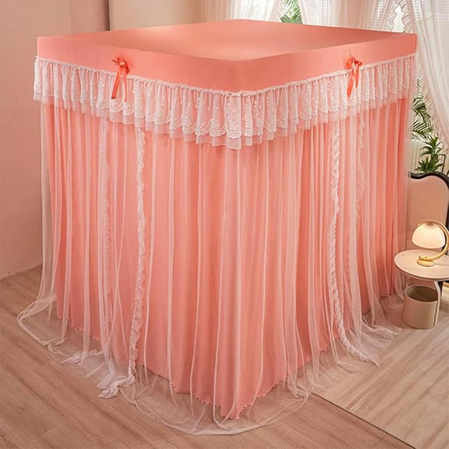 女の子用プリンセスベッドキャノピー - 星空ライトと